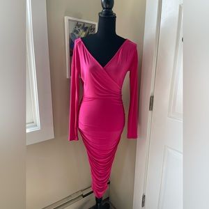 Hot Pink Midi Dress